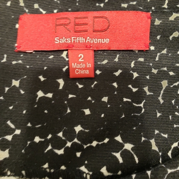 Saks Fifth Avenue Animal Print Dress Size 2 Red Saks Fifth Avenue - Picture 4 of 10